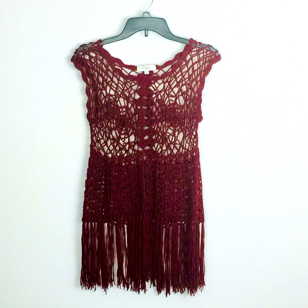 Umgee Cinnamon Colored Crochet Coverup
